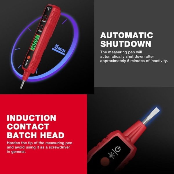 HABOTEST LCD Digital Display Sound Light Alarm High Sensitivity Test Pen (HT89A) - Image 8