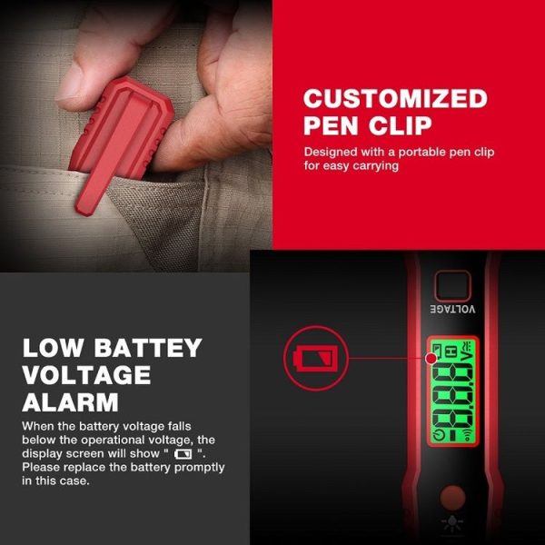 HABOTEST LCD Digital Display Sound Light Alarm High Sensitivity Test Pen (HT89A) - Image 9