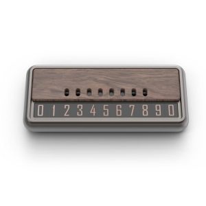 Car Metal Wood Aromatherapy Magnetic Luminous Car Moving Number Plate (Metal+Log)