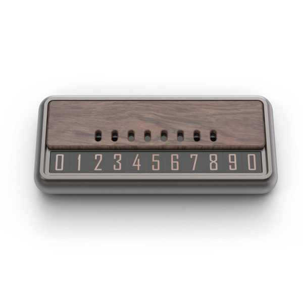 Car Metal Wood Aromatherapy Magnetic Luminous Car Moving Number Plate (Metal+Log)