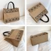 Nation Style Printing Handbag Simple Large Capacity Linen Tote Bag (Triangle) - Image 2