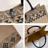 Nation Style Printing Handbag Simple Large Capacity Linen Tote Bag (Triangle) - Image 3