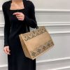 Nation Style Printing Handbag Simple Large Capacity Linen Tote Bag (Triangle) - Image 5