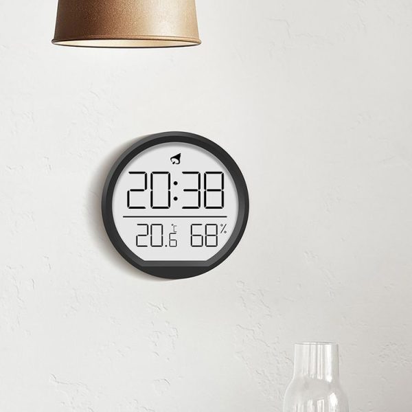 Slim Magnetic Thermometer And Hygrometer Clock Home Wall-Mounted Electronic Clock (White) - Image 10
