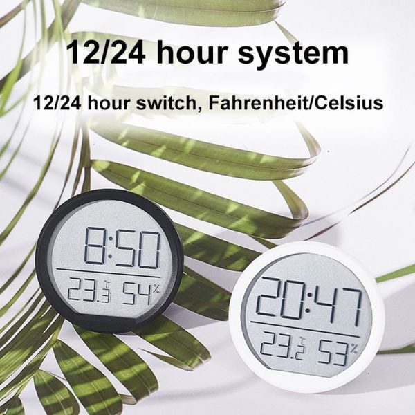 Slim Magnetic Thermometer And Hygrometer Clock Home Wall-Mounted Electronic Clock (White) - Image 8