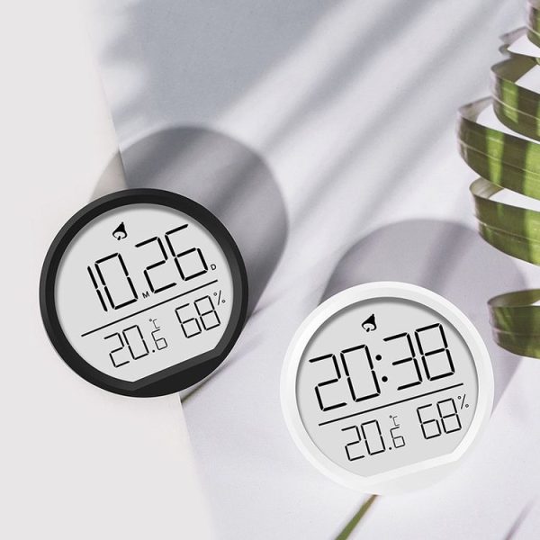 Slim Magnetic Thermometer And Hygrometer Clock Home Wall-Mounted Electronic Clock (White) - Image 9