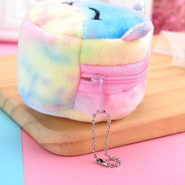 Mini Colorful Round Plush Coin Purse Lipstick Data Cable Portable Bag, Style: Rabbit - Image 6