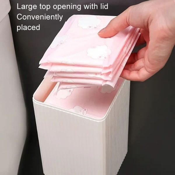 Bathroom Wall-mounted Sanitary Napkin Organizer Multifunctional Cotton Swab Tissue Box (Pink) - Image 3
