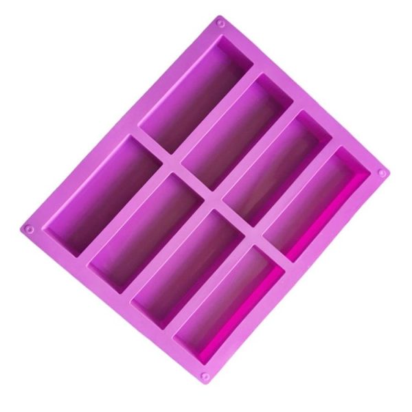 8 Grids Rectangular Silicone Handmade Soap Mould DIY Aromatherapy Mould (Light Blue) - Image 3