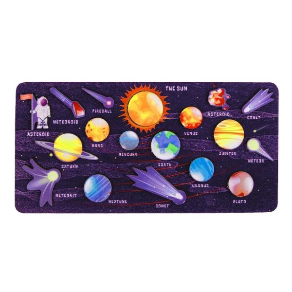 Children Universe Planet Cognition Puzzle Matching Board Early Learning Educational Toy, Style: Solar System
