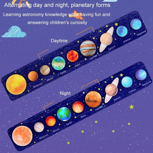Children Universe Planet Cognition Puzzle Matching Board Early Learning Educational Toy, Style: Solar System - Image 8
