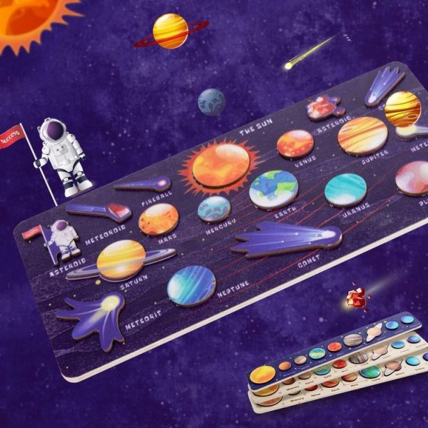 Children Universe Planet Cognition Puzzle Matching Board Early Learning Educational Toy, Style: Solar System - Image 9