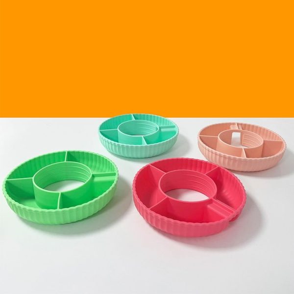 Stanley Quencher 40oz Tumbler With Handle Snack Tray Silicone Reusable Snack Container (Orange) - Image 3