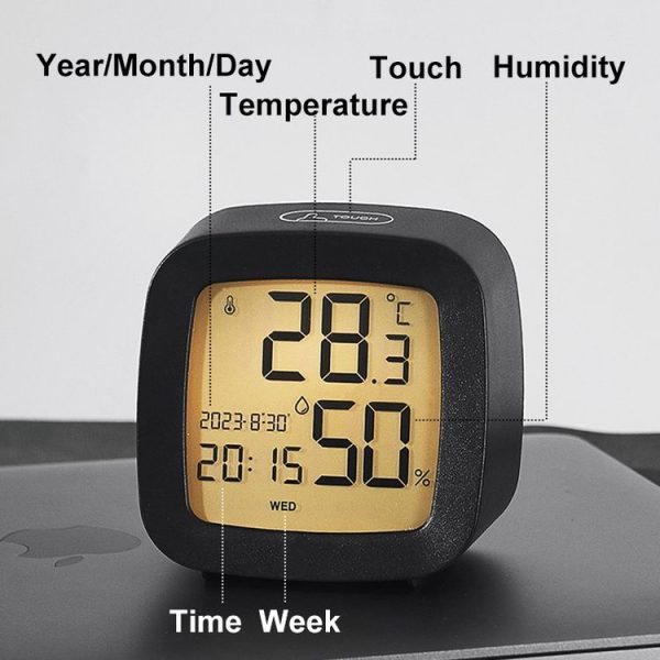 Multifunctional Temperature and Humidity LCD Clock Home Bedside Alarm Clock (2306 White) - Image 4