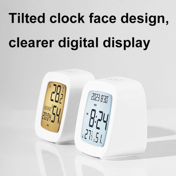 Multifunctional Temperature and Humidity LCD Clock Home Bedside Alarm Clock (2306 White) - Image 5