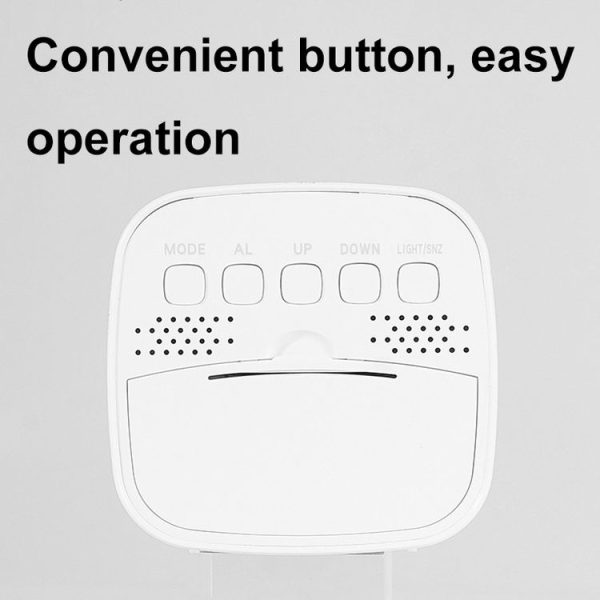 Multifunctional Temperature and Humidity LCD Clock Home Bedside Alarm Clock (2306 White) - Image 6
