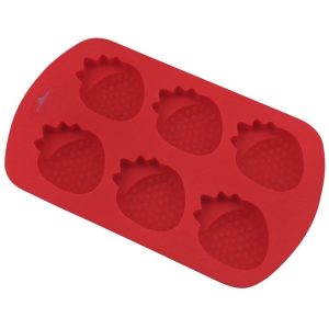 6 Grids Strawberry Silicone Cake Mold Baking DIY Chocolate Mould (Red)