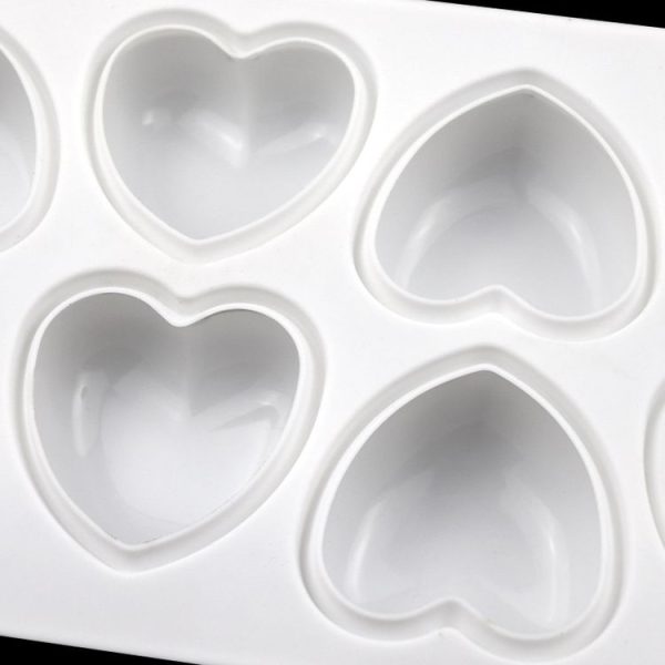 8 Grids Heart Silicone Chocolate Mold Handmade Aroma Soap Mould (White) - Image 4