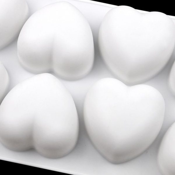 8 Grids Heart Silicone Chocolate Mold Handmade Aroma Soap Mould (White) - Image 5