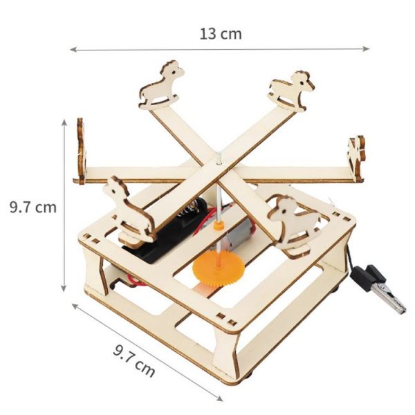 Electrical Carousel Assembly Model Children DIY Science Technology Production Homemade Toy - Image 3