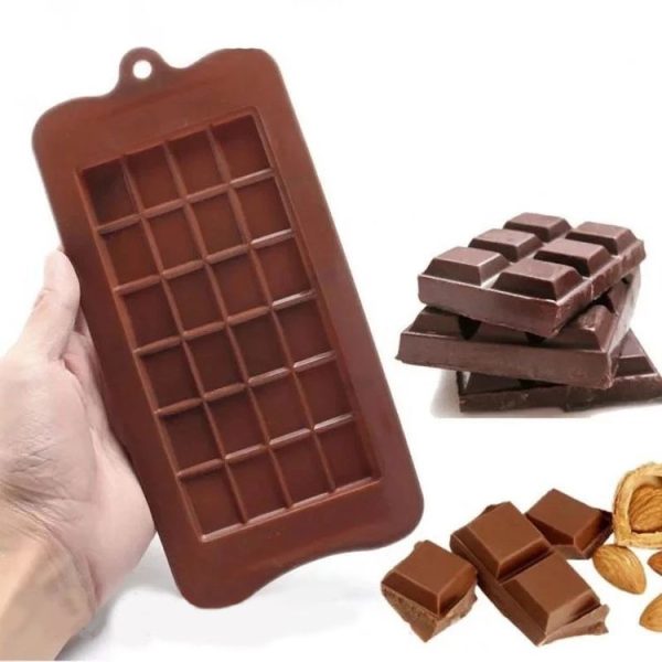 Full Plate Silicone Chocolate Block Mould High Temperature Resistant Baking DIY Mold (Chocolate Color) - Image 4