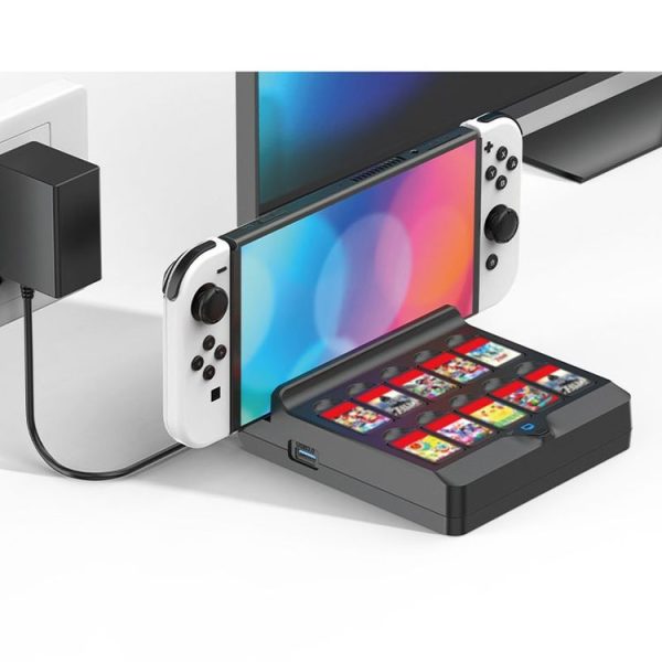 Switch / Switch OLED Iplay NG-SW279 Cast Screen Charger Video Conversion Dock With Storage (Black) - Image 2