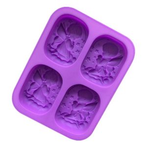 4 Grids Male And Female Angel Soap Mould Silicone Cake Mold (Purple)