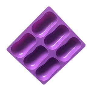 6 Grids Handmade Aromatherapy Soap Mould Baking DIY Silicone Molds (Purple)