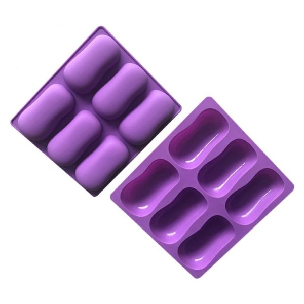 6 Grids Handmade Aromatherapy Soap Mould Baking DIY Silicone Molds (Purple) - Image 2