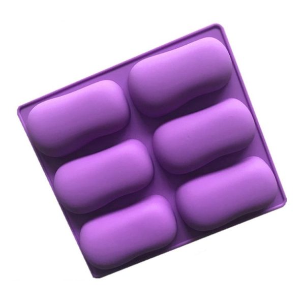 6 Grids Handmade Aromatherapy Soap Mould Baking DIY Silicone Molds (Purple) - Image 3