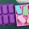 6 Grids Handmade Aromatherapy Soap Mould Baking DIY Silicone Molds (Purple) - Image 4