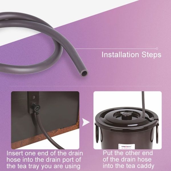 KAMJOVE 83cm Tea Tray Drain Hose Tea Table Water Outlet Tube (Dark brown) - Image 5