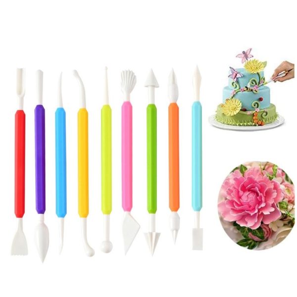 9 In 1 Plastic Fondant Sculpture Pen Tools Pottery Clay Sculpting Modeling Tools