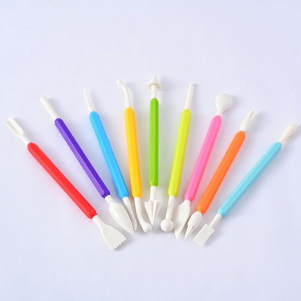 9 In 1 Plastic Fondant Sculpture Pen Tools Pottery Clay Sculpting Modeling Tools - Image 2