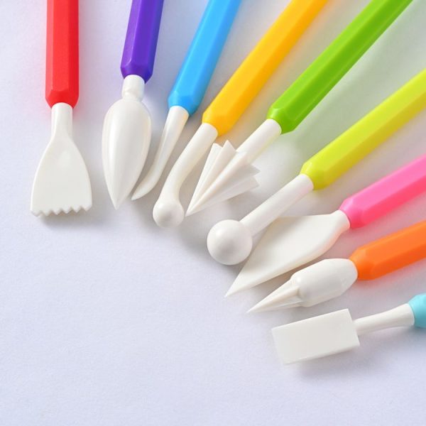 9 In 1 Plastic Fondant Sculpture Pen Tools Pottery Clay Sculpting Modeling Tools - Image 3