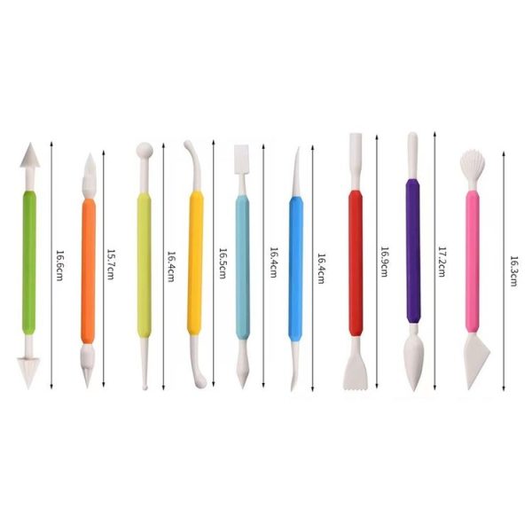 9 In 1 Plastic Fondant Sculpture Pen Tools Pottery Clay Sculpting Modeling Tools - Image 6