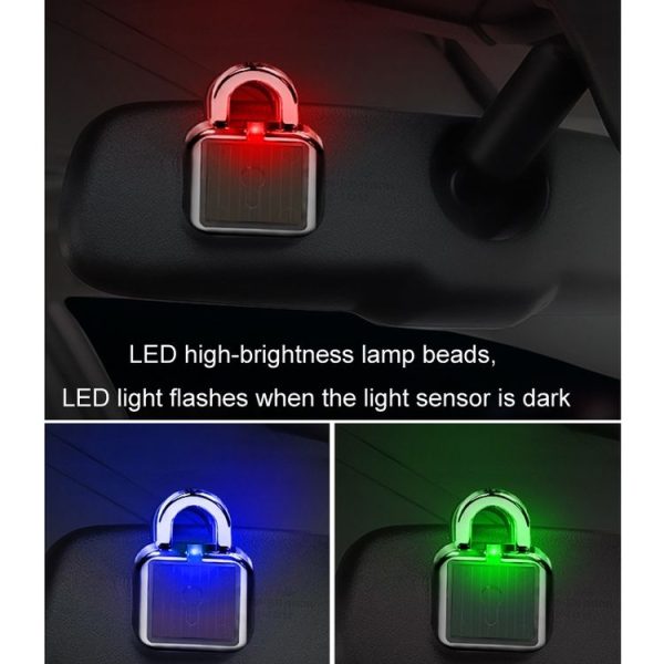 Car Solar Flashing Atmosphere Anti-Theft Warning Lock Light (Three Color Light) - Image 5