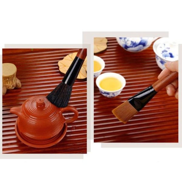 KAMJOVE Tea Tray Cleaning Brush Solid Wooden Tea Tools Brush, Style: C - Image 2