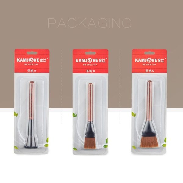 KAMJOVE Tea Tray Cleaning Brush Solid Wooden Tea Tools Brush, Style: C - Image 6