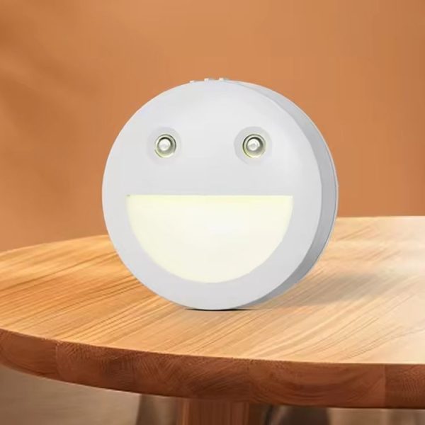 Smiley Face Smart Sensor Night Light Magnetic Wireless Aisle Light (White)