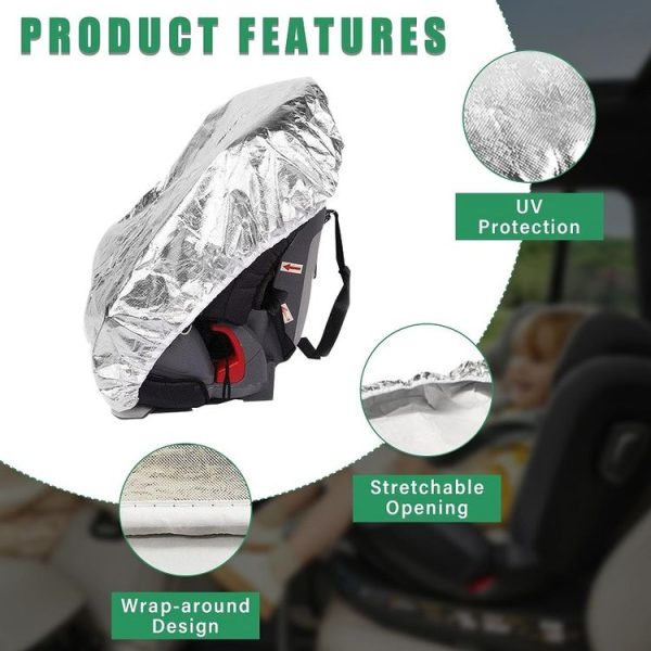 50x90cm Universal Baby Safety Seat Sunshade Dustproof Cover (Silver) - Image 2