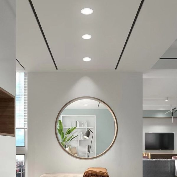 Recessed Concealed Ceiling Downlight Household Wide Voltage Thin Tube Panel Light, Model: 3W Round Opening 75mm (6000K White Light) - Image 11