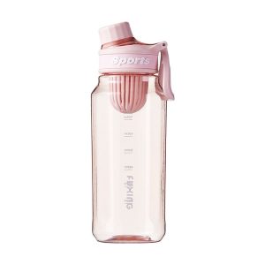 750ml Large Capacity Outdoor Portable Sports Fitness Water Cup With Tea Strainer (Pink)