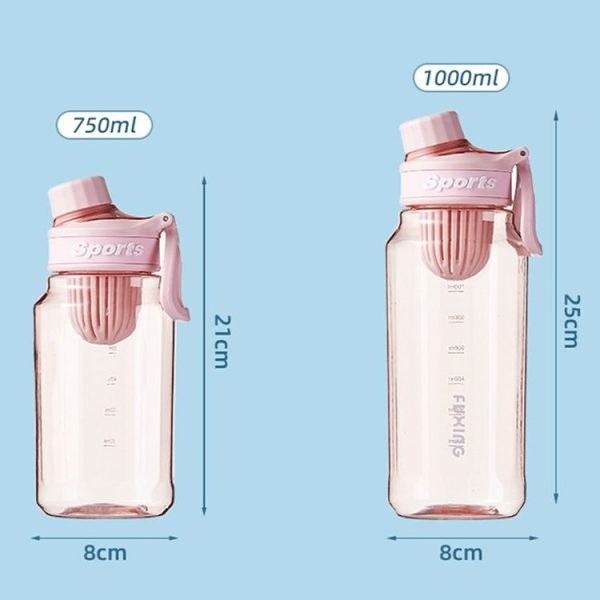 750ml Large Capacity Outdoor Portable Sports Fitness Water Cup With Tea Strainer (Pink) - Image 3