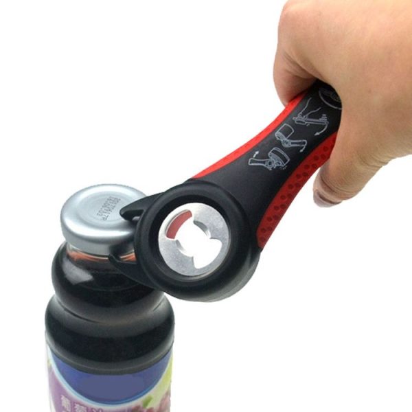 Multifunctional 4 In 1 Bottle Opener Household Saving Force Opener Style 1 (Black Red) - Image 3