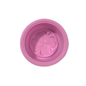 Single Hole Cupcake DIY Baking Molds Clover Handmade Soap Mould (Pink)