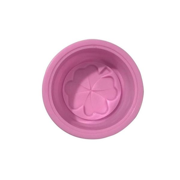 Single Hole Cupcake DIY Baking Molds Clover Handmade Soap Mould (Pink)
