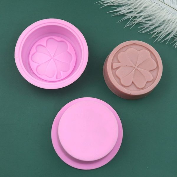 Single Hole Cupcake DIY Baking Molds Clover Handmade Soap Mould (Pink) - Image 4