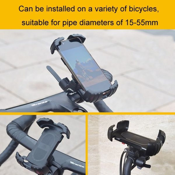 Bicycle Phone Holder Shockproof Handlebar For Fixing Shooting Equipment (Black) - Image 7