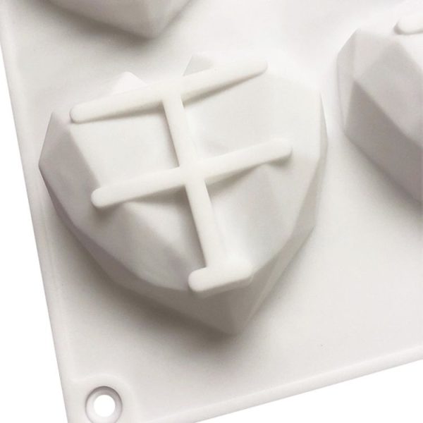 8 Grids Two Rows Heart Chocolate Mould DIY Baking Cake Tools (White) - Image 3